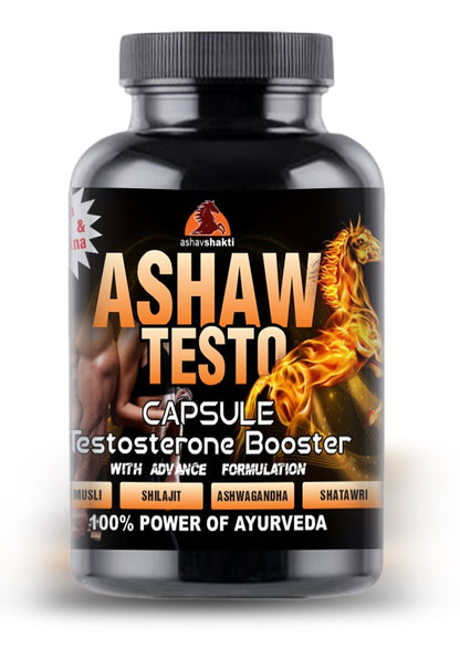 1. ASHAW-TESTO ayurvedic testosterone booster capsules (100x1gm) Pack