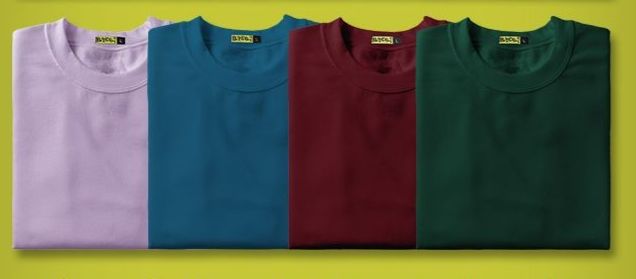 plain t-shirt Regular fit round neck- 4 color combo(voilet,blue,cherry,green)