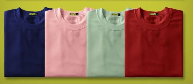 plain t-shirt Regular fit round neck- 4 color combo (navyblue,pink,oceangreen,red)