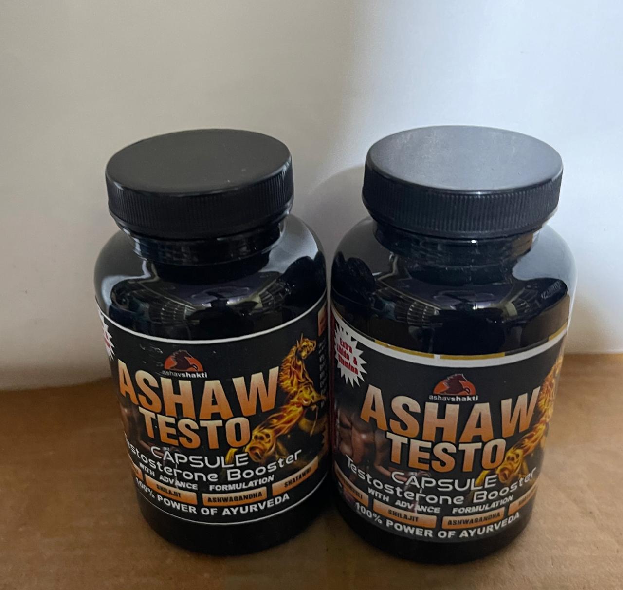 1. ASHAW-TESTO ayurvedic testosterone booster capsules (100x1gm) Pack